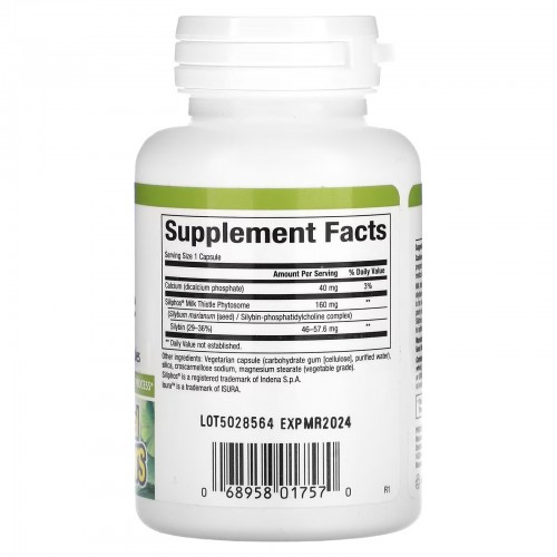 Natural Factors, расторопша высшего качества, 160 мг, 60 вегетарианских капсул Natural Factors, расторопша высшего качества, 160 мг, 60 вегетарианских капсул
